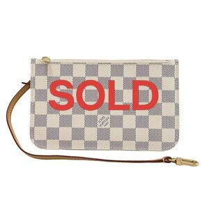 LOUIS VUITTON - Azur Damier Pouch Damier Canvas 409-052925